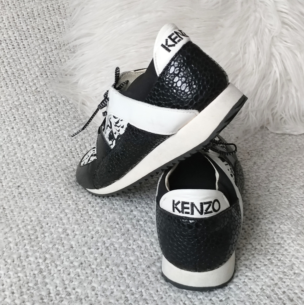 ⭐Kenzo rare Black And White Tiger Print Sneakers